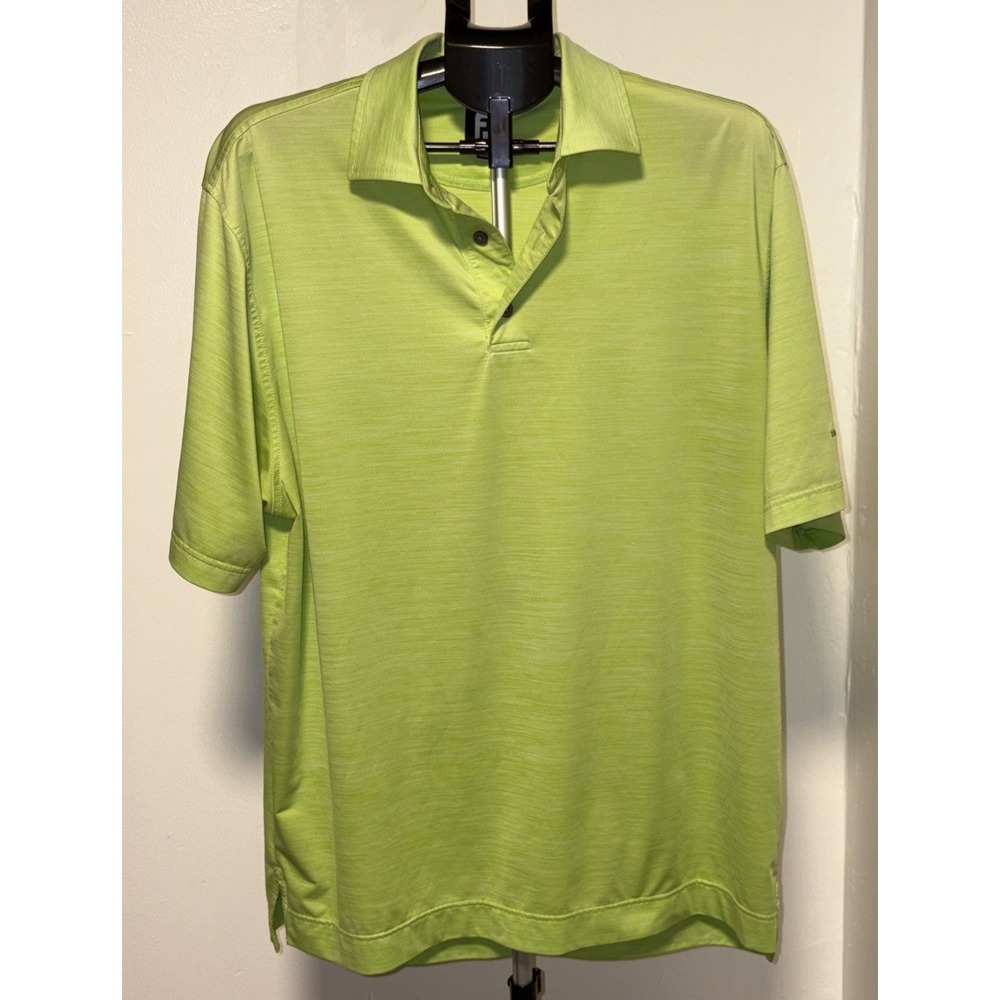 MENS FOOTJOY SHORT SLEEVE GREEN POLO GOLF SHIRT SIZE LARGE